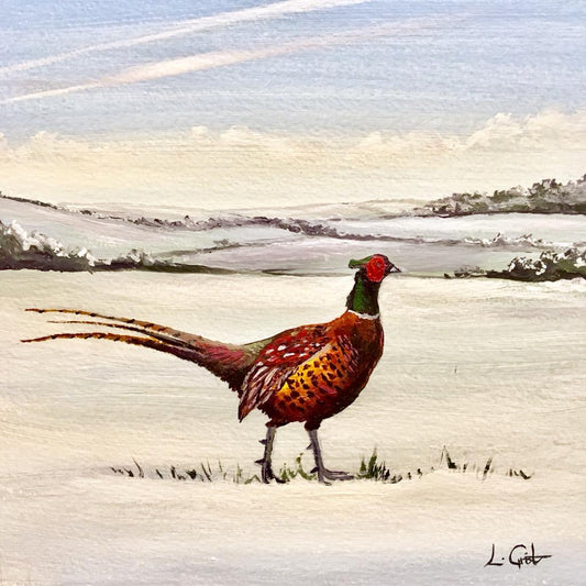 'Pheasant in the snow' Christmas Card